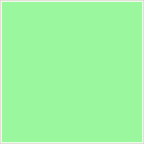 9BF79D Hex Color Image (GREEN, MINT GREEN)