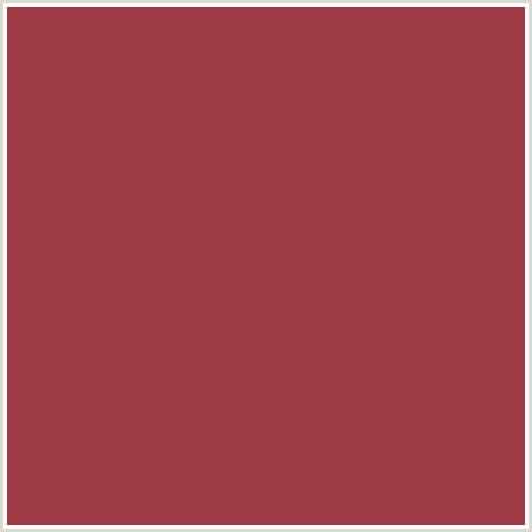 9C3B45 Hex Color Image (RED, SANGUINE BROWN)