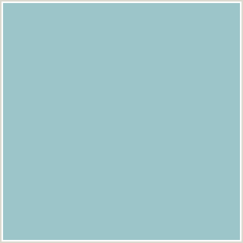 9CC5C9 Hex Color Image (LIGHT BLUE, SHADOW GREEN)