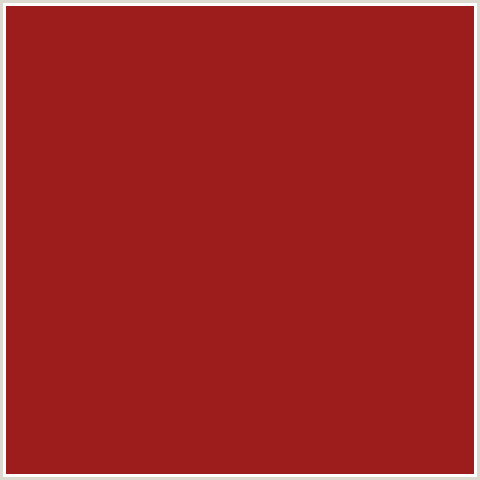 9D1C1C Hex Color Image (OLD BRICK, RED)