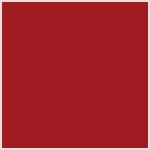 9E1C21 Hex Color Image (OLD BRICK, RED)
