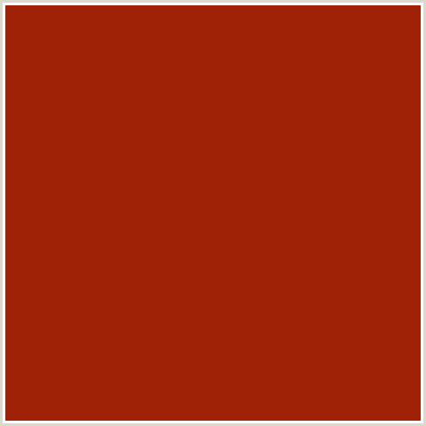 9F2106 Hex Color Image (RED ORANGE, TOTEM POLE)