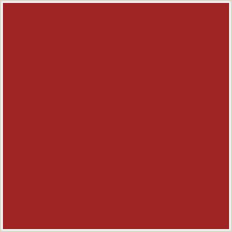 9F2525 Hex Color Image (MEXICAN RED, RED)
