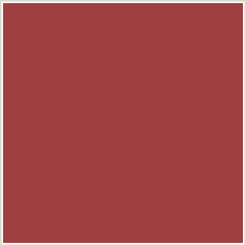 9F3F3F Hex Color Image (APPLE BLOSSOM, RED)