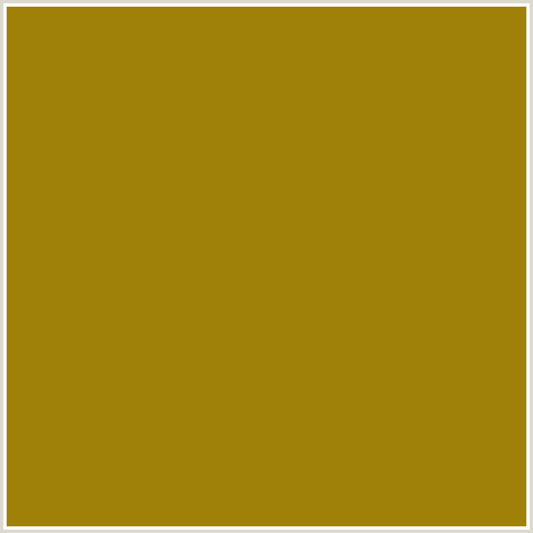 9F8109 Hex Color Image (BUTTERED RUM, ORANGE YELLOW)