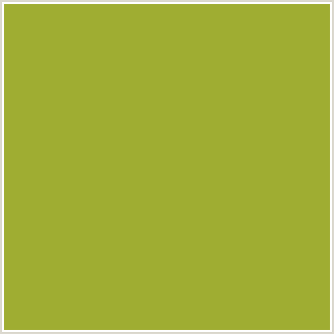 9FAD32 Hex Color Image (SUSHI, YELLOW GREEN)