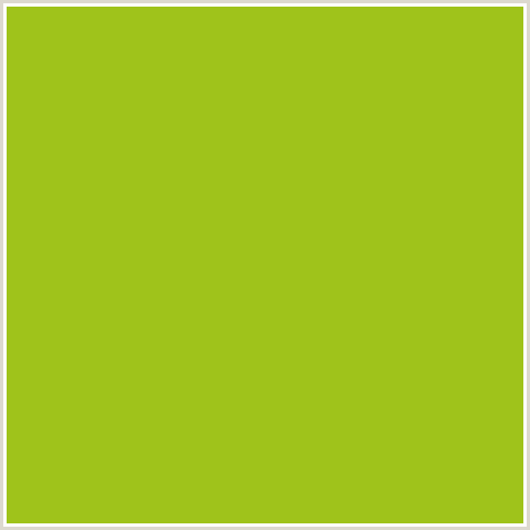 9FC31B Hex Color Image (GREEN YELLOW, KEY LIME PIE)