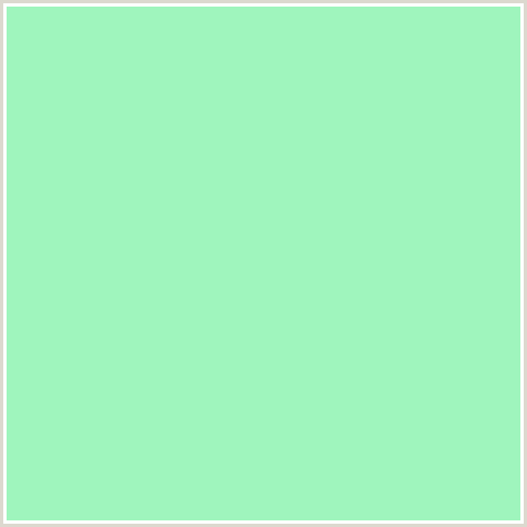 9FF5BD Hex Color Image (GREEN BLUE, MAGIC MINT, MINT)