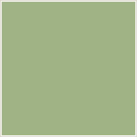 A0B385 Hex Color Image (GREEN YELLOW, SWAMP GREEN)