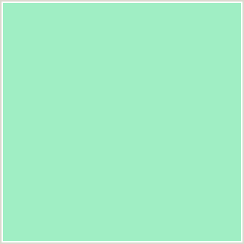 A0EEC4 Hex Color Image (GREEN BLUE, MAGIC MINT)