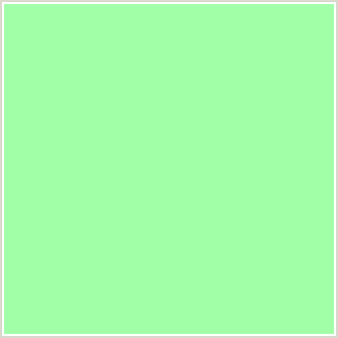 A0FFA7 Hex Color Image (GREEN, MINT GREEN)