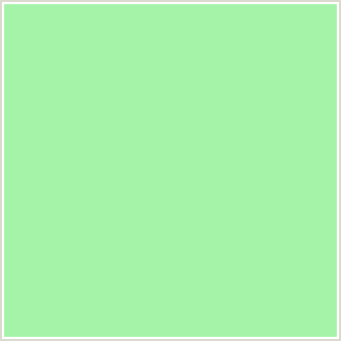 A5F2A9 Hex Color Image (GREEN, MADANG)