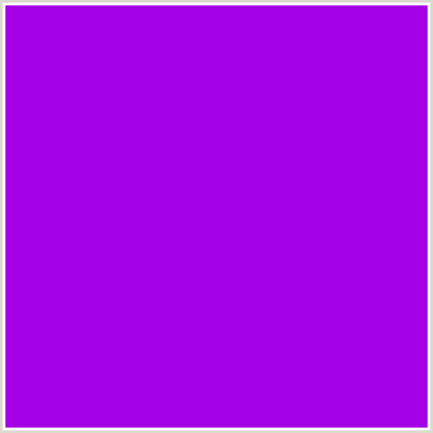 A600E7 Hex Color Image (ELECTRIC VIOLET, PURPLE, VIOLET)