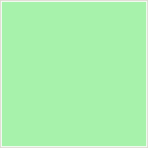 A7F2AB Hex Color Image (GREEN, MADANG)