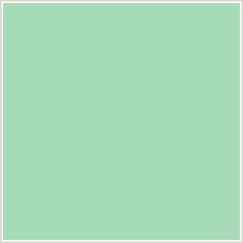 A8DBBA Hex Color Image (FRINGY FLOWER, GREEN BLUE)