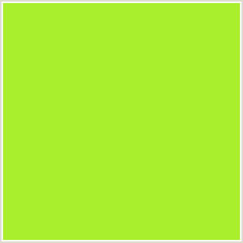 A9ED2B Hex Color Image (GREEN YELLOW, INCH WORM)