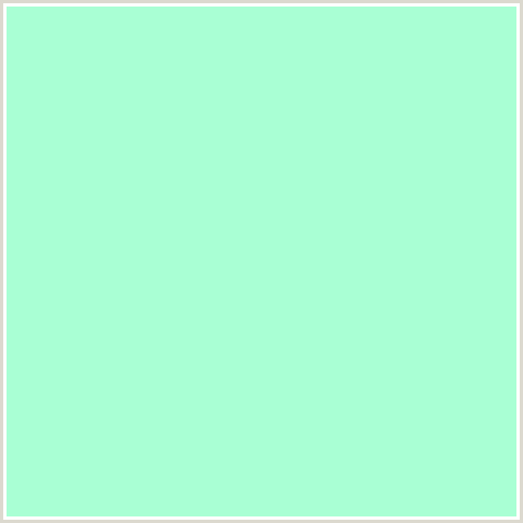 A9FFD4 Hex Color Image (AERO BLUE, GREEN BLUE, MINT)