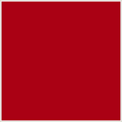 AA0114 Hex Color Image (BRIGHT RED, RED)