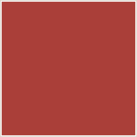 AA3F39 Hex Color Image (MEDIUM CARMINE, RED)