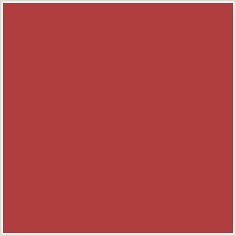 B03E3E Hex Color Image (APPLE BLOSSOM, RED)