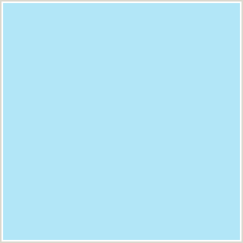 B2E6F7 Hex Color Image (BABY BLUE, CHARLOTTE, LIGHT BLUE)