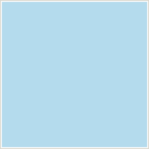 B4DBED Hex Color Image (BABY BLUE, LIGHT BLUE, SPINDLE)
