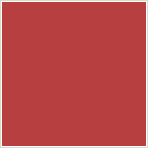 B83F3F Hex Color Image (CRAIL, RED)
