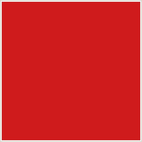 CF1B1B Hex Color Image (RED, THUNDERBIRD)