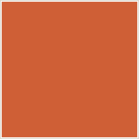 CF5F36 Hex Color Image (RED ORANGE, TUSCANY)