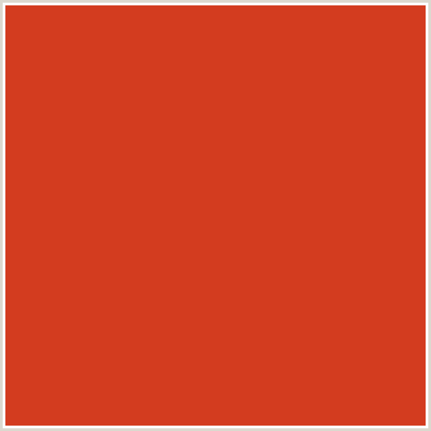 D33C1F Hex Color Image (PUNCH, RED ORANGE)