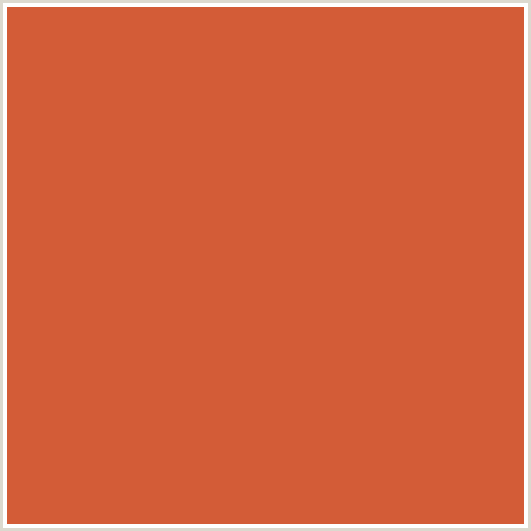 D35C37 Hex Color Image (FLAME PEA, RED ORANGE)