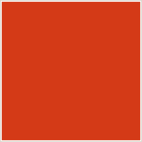 D43A17 Hex Color Image (RED ORANGE, THUNDERBIRD)