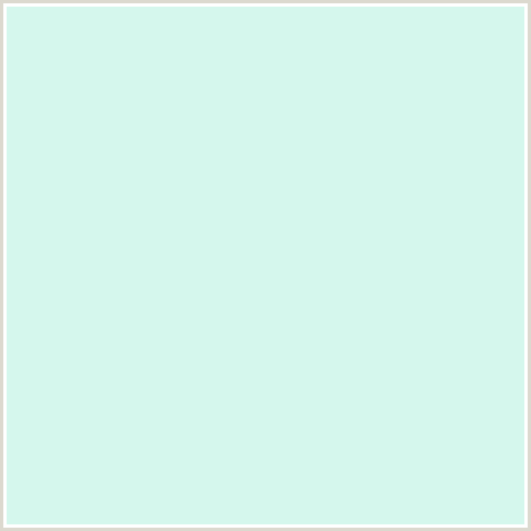 D5F7ED Hex Color Image (BLUE GREEN, WHITE ICE)