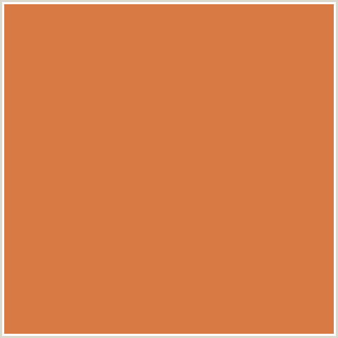 D77A44 Hex Color Image (ORANGE RED, RAW SIENNA)