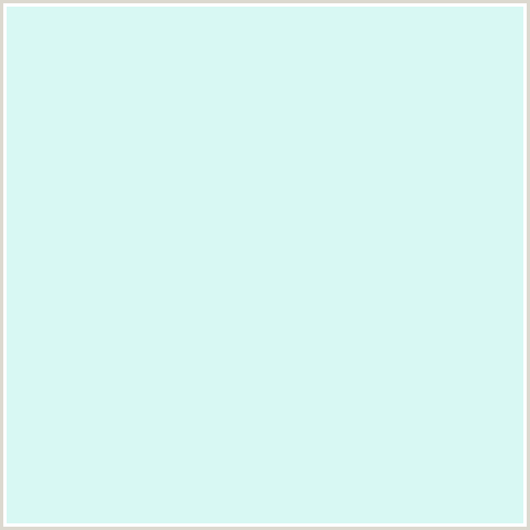 D8F8F3 Hex Color Image (BLUE GREEN, WHITE ICE)