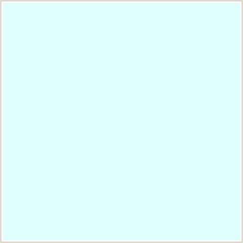 DDFFFE Hex Color Image (AQUA, BABY BLUE, LIGHT BLUE)