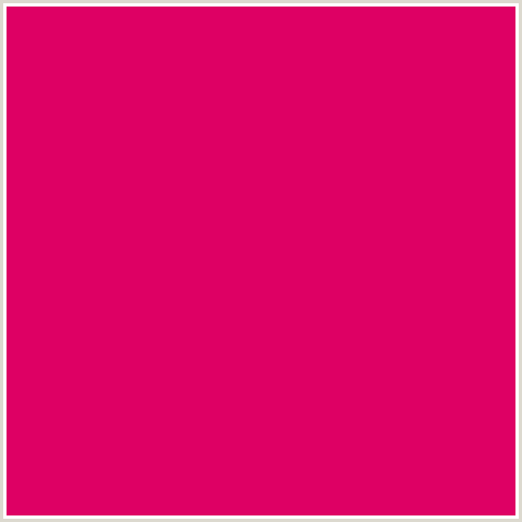 DE0064 Hex Color Image (DEEP PINK, FUCHSIA, FUSCHIA, HOT PINK, MAGENTA, RAZZMATAZZ)