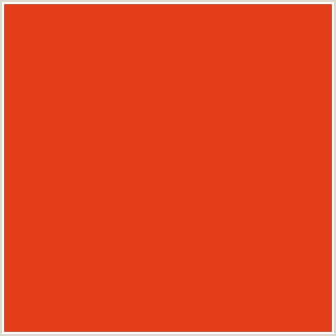 E43F1B Hex Color Image (CINNABAR, RED ORANGE)