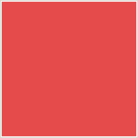 E54B4B Hex Color Image (CINNABAR, RED)