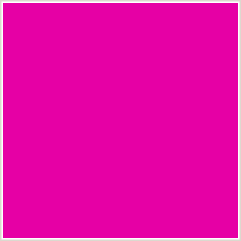 E600A5 Hex Color Image (DEEP PINK, FUCHSIA, FUSCHIA, HOLLYWOOD CERISE, HOT PINK, MAGENTA)