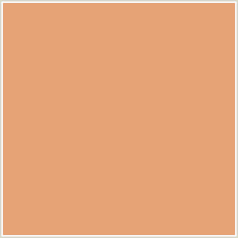 E6A377 Hex Color Image (APRICOT, ORANGE RED)