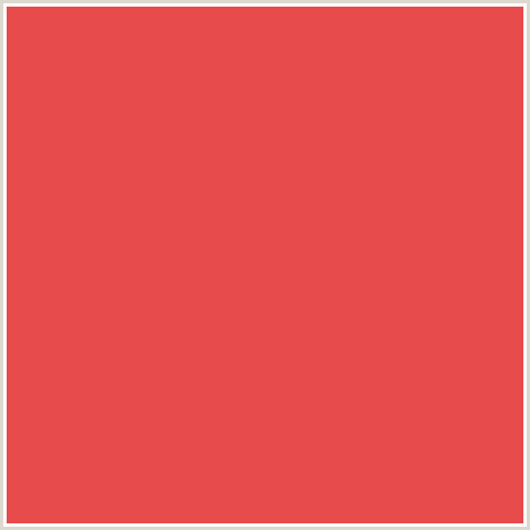 E74B4B Hex Color Image (CINNABAR, RED)