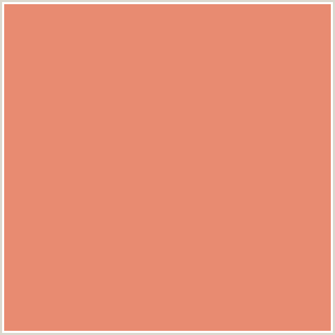 E88B71 Hex Color Image (APRICOT, RED ORANGE)