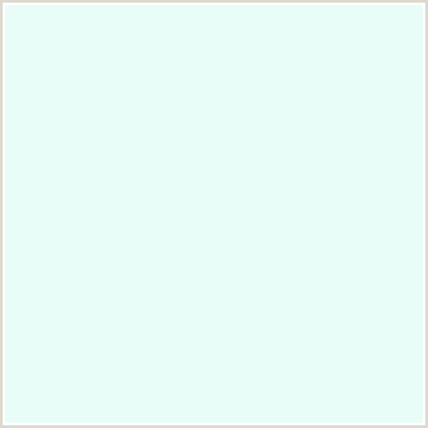 E8FCF8 Hex Color Image (BLUE GREEN, WHITE ICE)