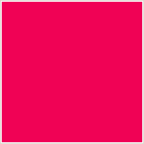 F00255 Hex Color Image (RAZZMATAZZ, RED)
