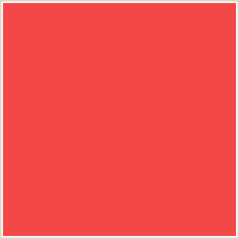 F44747 Hex Color Image (RED, SUNSET ORANGE)