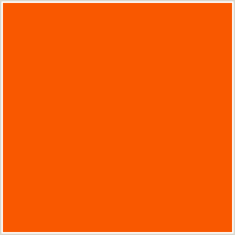 F95800 Hex Color Image (INTERNATIONAL ORANGE, ORANGE RED)