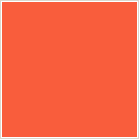 F95D3C Hex Color Image (OUTRAGEOUS ORANGE, RED ORANGE)