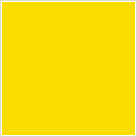 F9DC00 Hex Color Image (LEMON, SCHOOL BUS YELLOW, YELLOW)