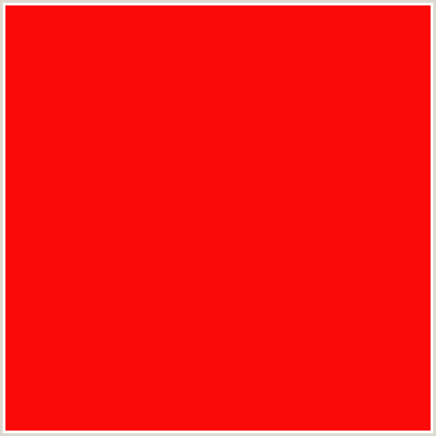 FC0A0A Hex Color Image (RED)